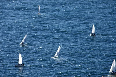 View of sailboat in sea