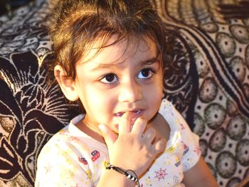 Close-up portrait of cute girl