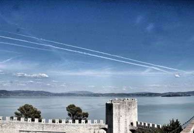 Panoramic shot of building and sea against sky