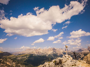 Scenic view of land against sky