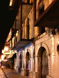 Illuminated building at night