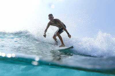 Man swimming in sea