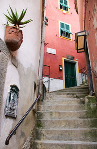 Street of a village in the cinque terre in italy with its colorful facades