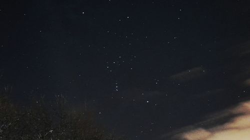 Low angle view of stars in the dark