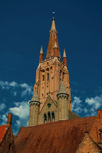 Low angle view of temple building against sky