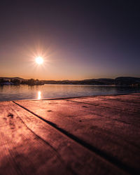 Scenic view of sea against sky at sunset