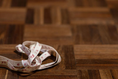 High angle view of shoes on table