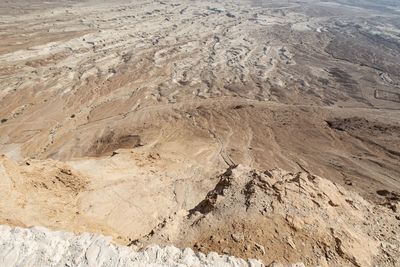 High angle view of desert