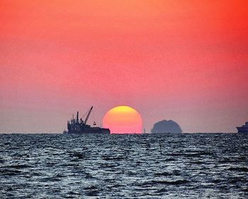 Scenic view of sunset over sea