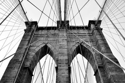 Low angle view of suspension bridge