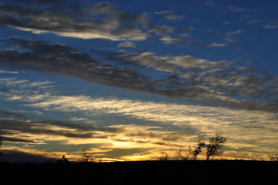 Silhouette of landscape at sunset