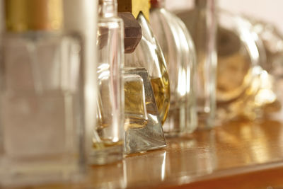 Close-up of bottles on table