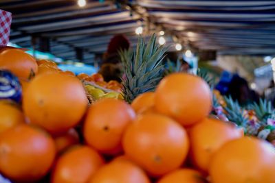 Close-up of fruits for sale at market stall