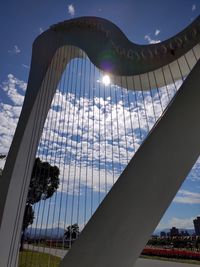 Low angle view of modern building against sky