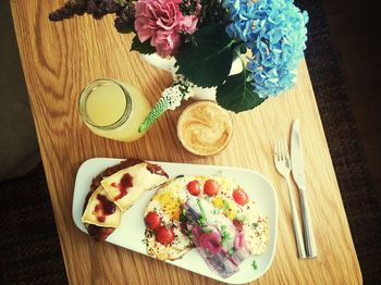 Close-up of food on table