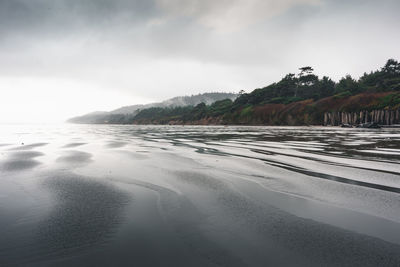 Scenic view of beach against sky