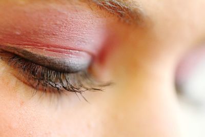 Close-up of woman eye with make-up