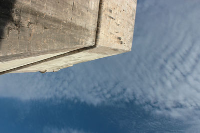 Low angle view of water against blue sky