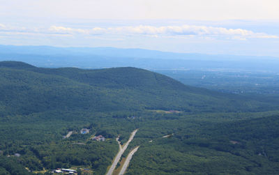 High angle view of landscape against sky