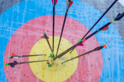 Close-up of dartboard