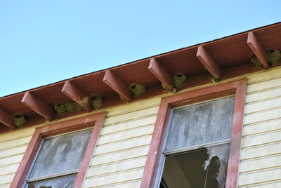 Low angle view of house against clear sky