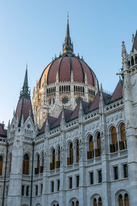 Low angle view of building against clear sky