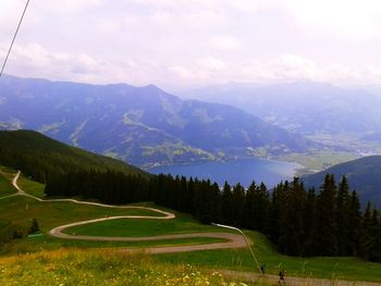 Scenic view of mountains against sky