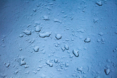 Full frame shot of raindrops on window