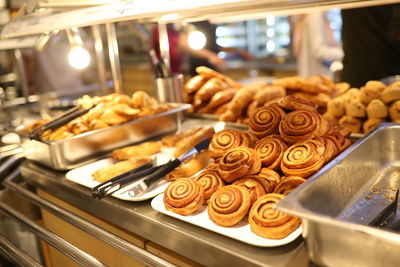 Close-up of pastry in tray