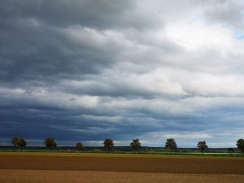 Scenic view of field against sky