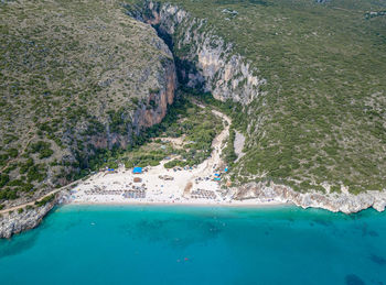 High angle view of beach