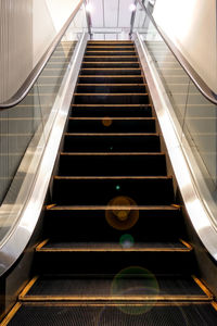 High angle view of escalator