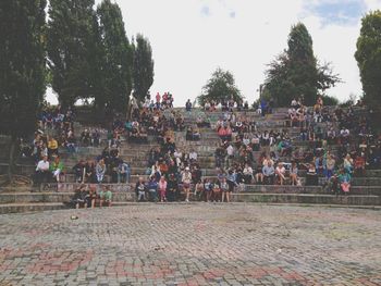 Group of people in stadium