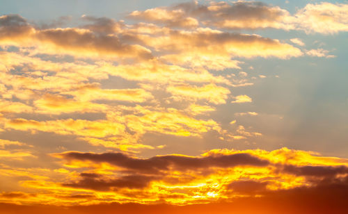 Low angle view of orange clouds in sky