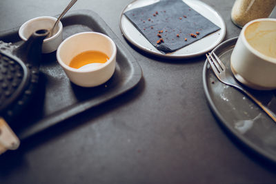 Coffee cup on table