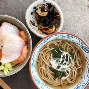 High angle view of food in bowl on table