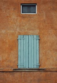 Closed door of building