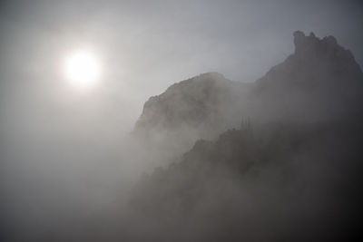 Low angle view of mountain against sky