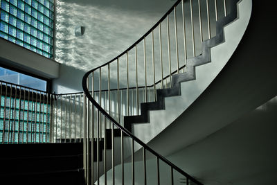 Low angle view of spiral staircase