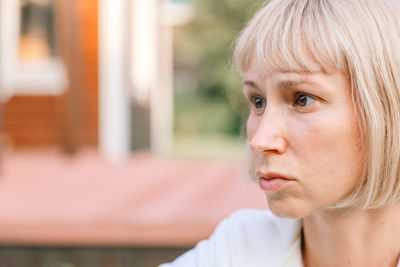 Portrait of woman looking away