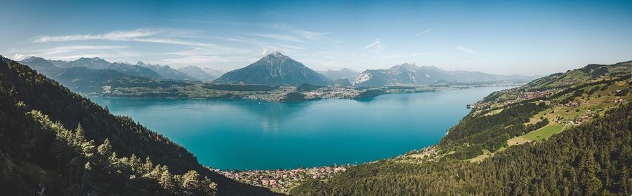 Panoramic view of lake against sky