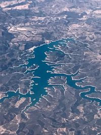 High angle view of snow covered landscape