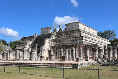 Temple against blue sky