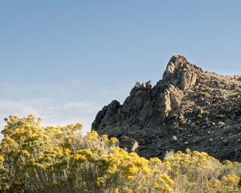 Scenic view of mountain against clear sky