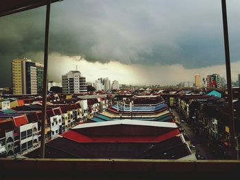 Panoramic shot of cityscape against sky