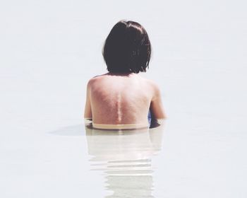 Close-up of woman in water