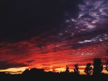 Scenic view of dramatic sky during sunset