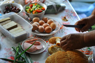 Close-up of hand holding food