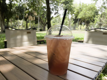 Close-up of drink on table