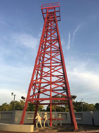 Low angle view of construction site against sky